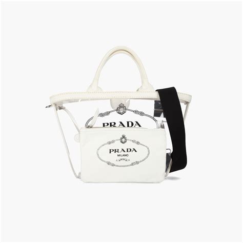 prada plexi tote|Plexi bag linen tote Prada White in Linen .